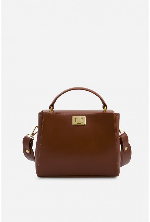 Erna mini
brown leather city bag /gold/