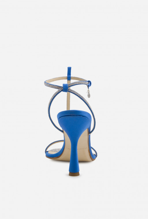 Katya blue satin sandals /9 cm/