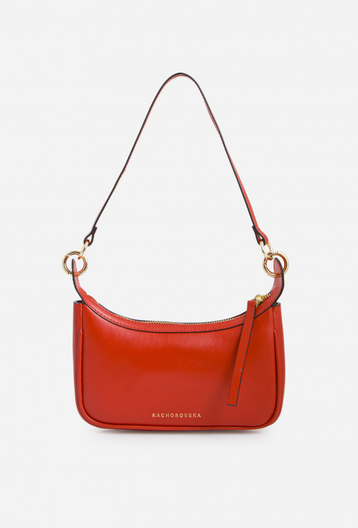 Gia red leather
baguette bag /gold/
