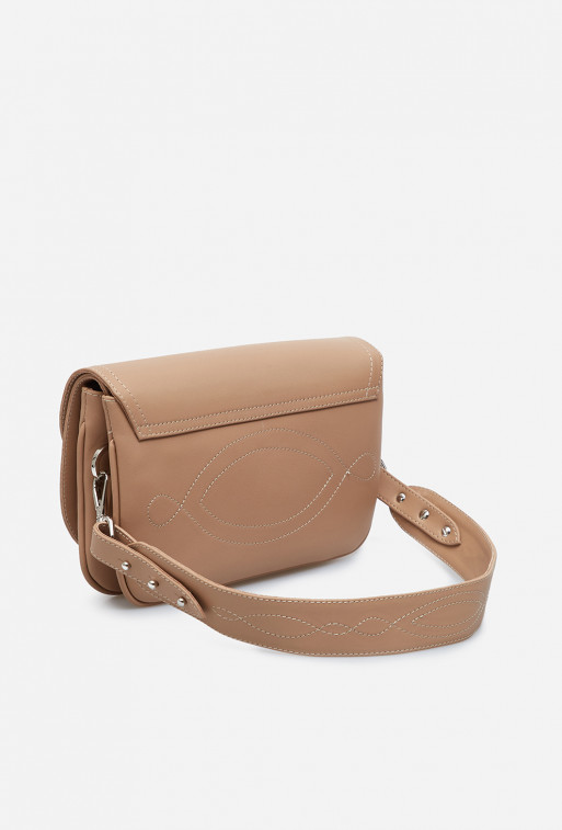 Saddle bag 2 beige leather cross-body /silver/