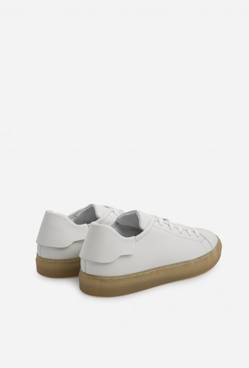 Erin white leather sneakers beige sole