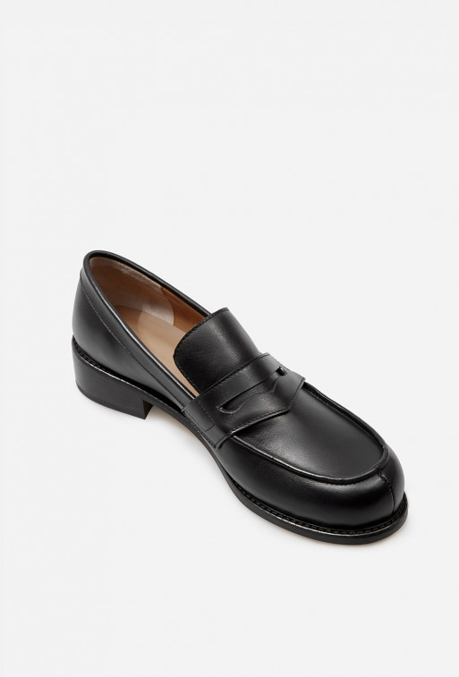 Alen black loafers leather sole