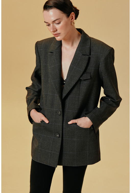 Gray wool oversized jacket