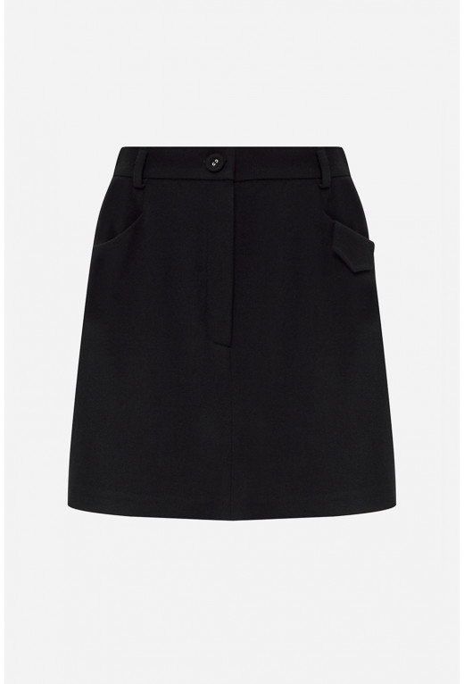 Classic black wool mini skirt