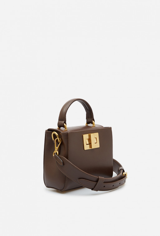 Erna micro RS brown leather bag /gold/