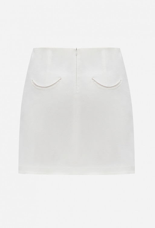 Milky cotton mini skirt