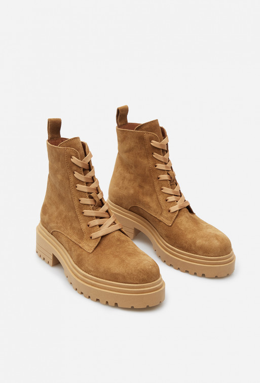 Riri caramel suede leather boots