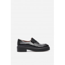 Cameron black shiny leather loafers