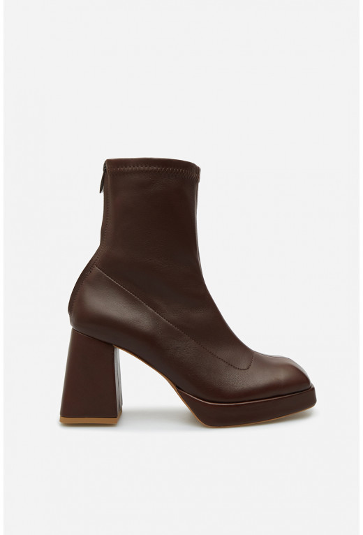 Christina dark brown leather ankle boots