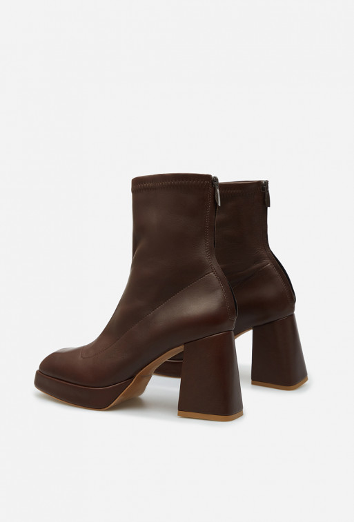 Christina dark brown leather ankle boots