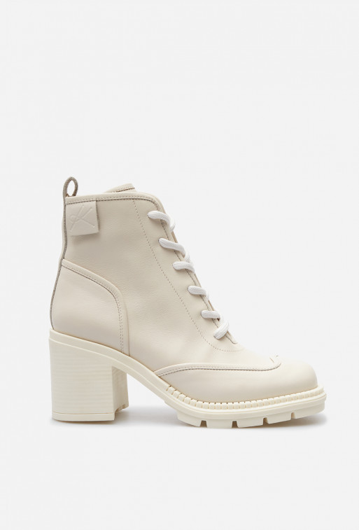 Ksenya milk leather ankle boots
