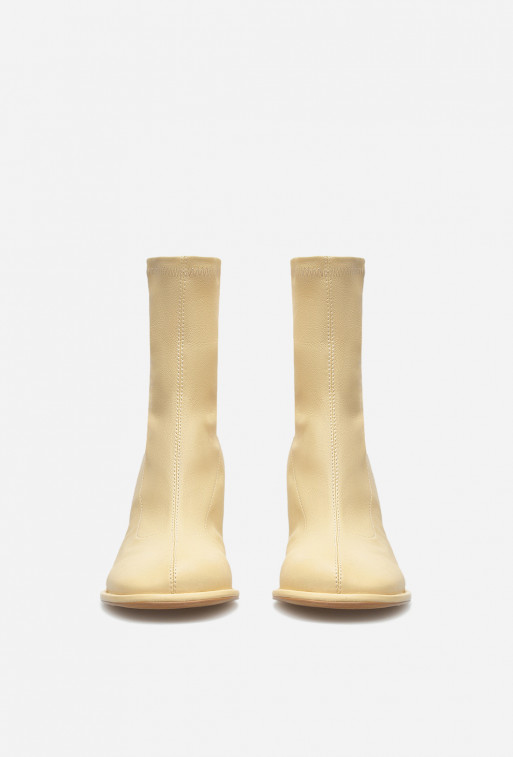 Blanca light yellow leather ankle boots /7 cm/