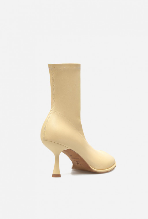 Blanca light yellow leather ankle boots /7 cm/