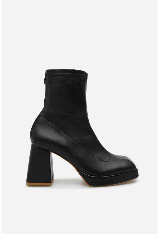 Christina black leather ankle boots