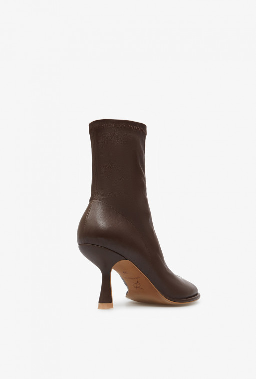 Blanca brown leather ankle boots with zipper /7 cm/