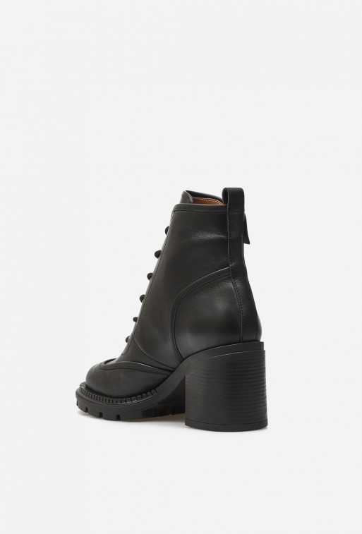 Ksenya black leather ankle boots