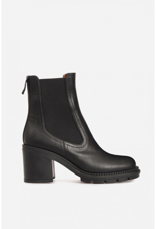 Nela black leather chelsea boots