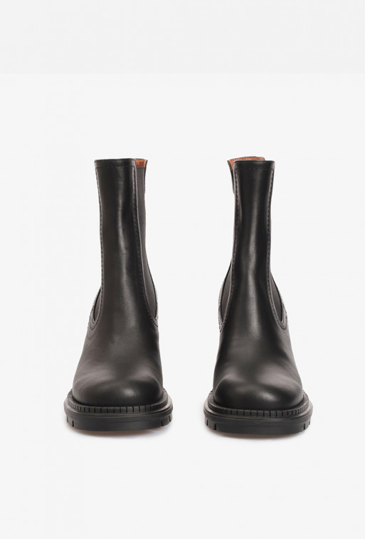 Nela black leather chelsea boots