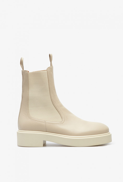 Taya beige leather
chelsea boots /baize/