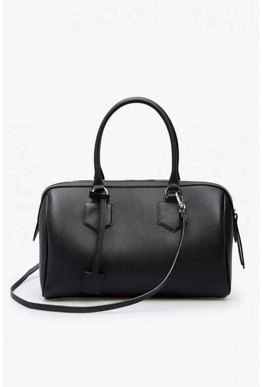 Drew L black leather shoulder bag /silver/