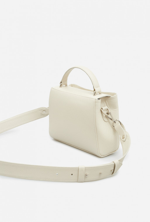 Erna mini milky leather bag /silver/