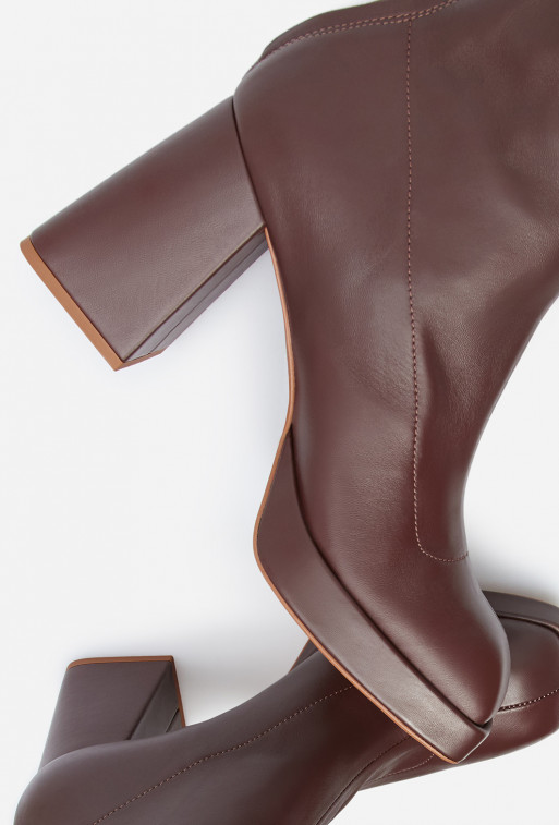 Christina brown leather ankle boots