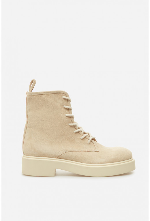 Lina beige suede boots
