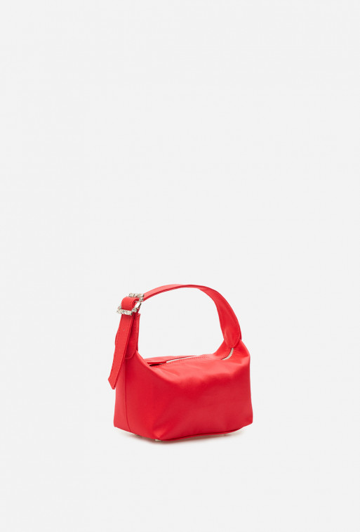 Selma micro red satin
shoulder bag /silver/