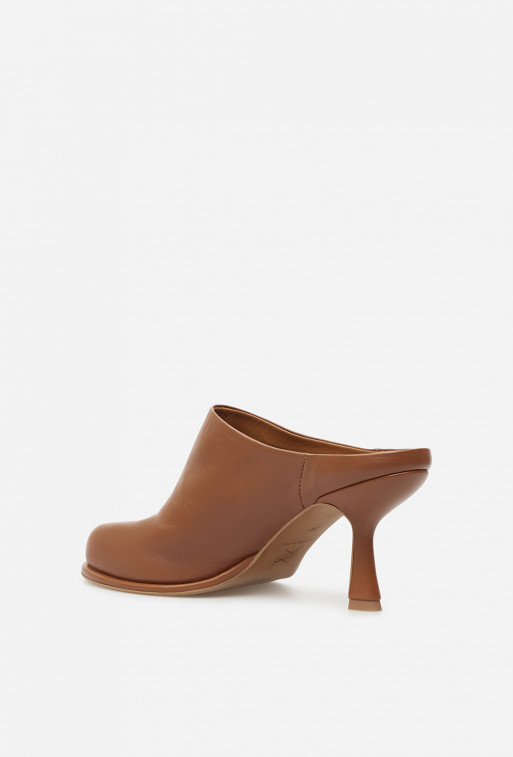 Annet caramel leather mules /7 cm/