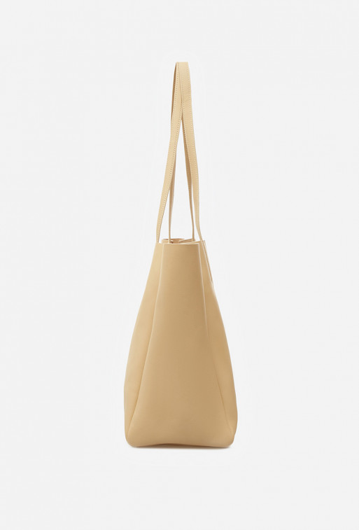 Matilda mini warm milky leather shopper bag /gold/