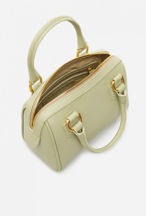 Drew olive leather shoulder bag /gold/