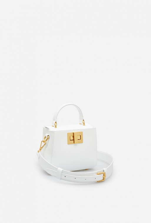 Erna micro RS white leather
city bag /gold/