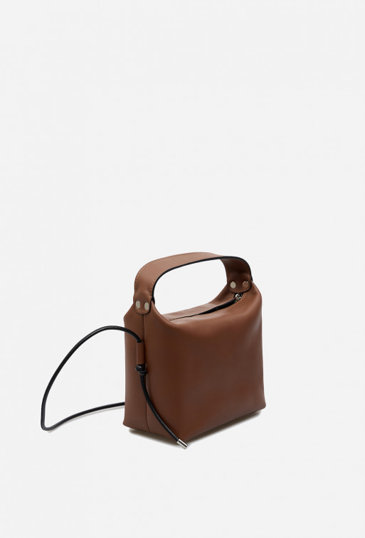 Selma mini brown leather
shoulder bag /silver/
