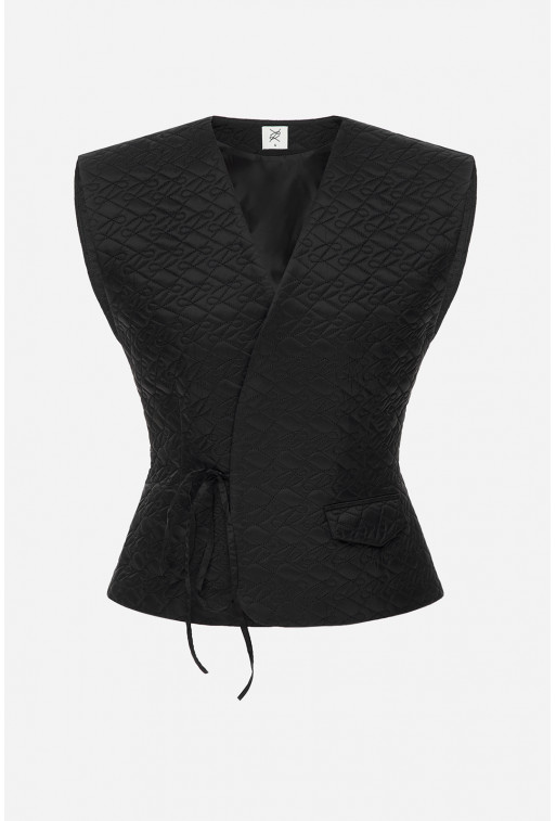 Black textile vest