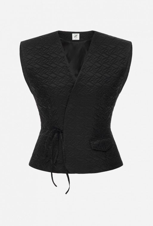 Black textile vest