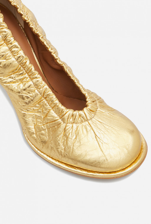Camila gold leather pumps /7 cm/