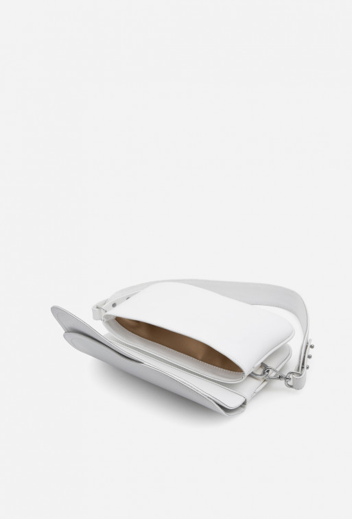 Saddle bag 2
white leather crossbody /silver/