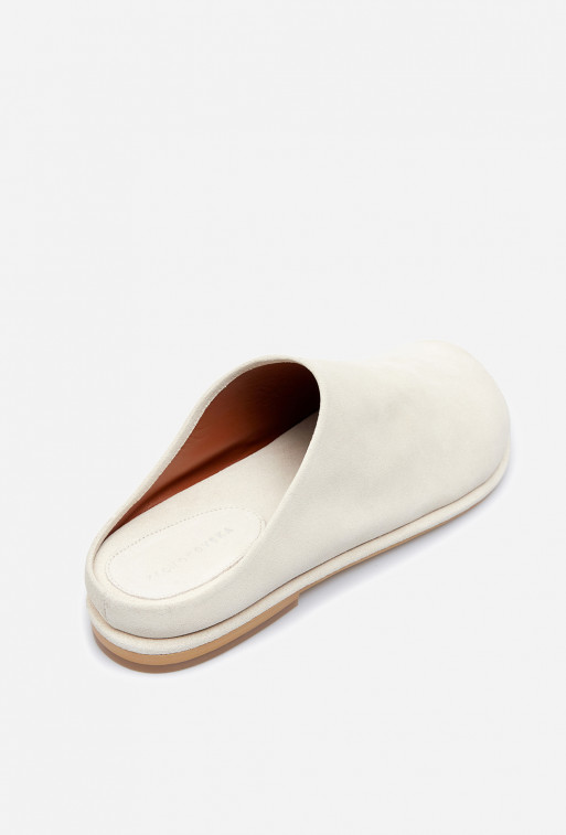 Claire milk leather mules