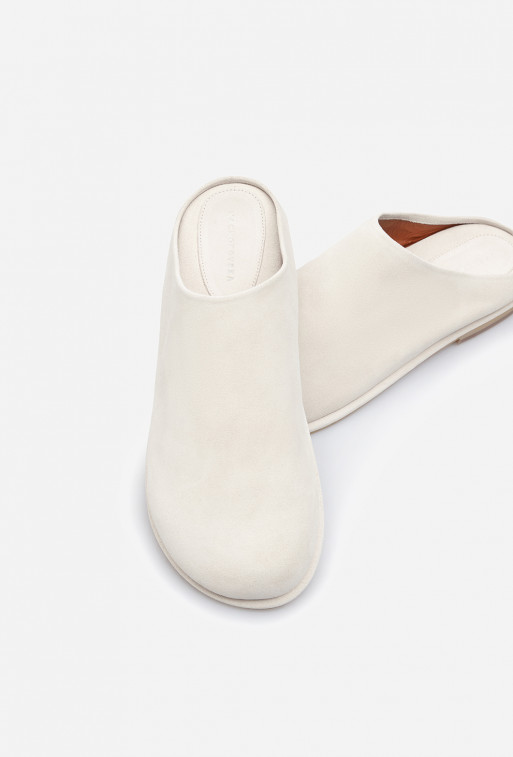 Claire milk leather mules