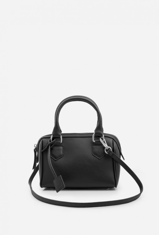 Drew black leather shoulder bag /silver/