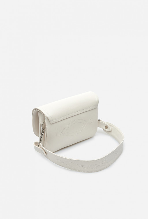 Saddle bag mini milk leather crossbody bag /silver/