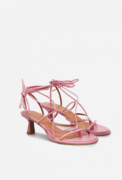 Vanessa pink leather
sandals /5 cm/