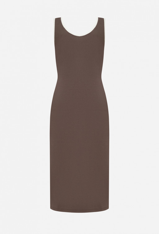 Brown viscose dress