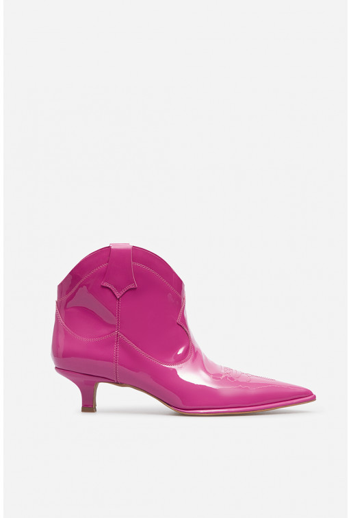 Cherilyn pink patent cowboy boots