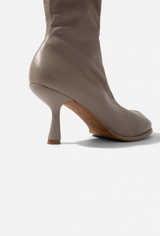 Blanca dark beige leather ankle boots /7 cm/