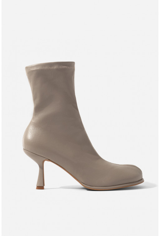 Blanca dark beige leather ankle boots /7 cm/