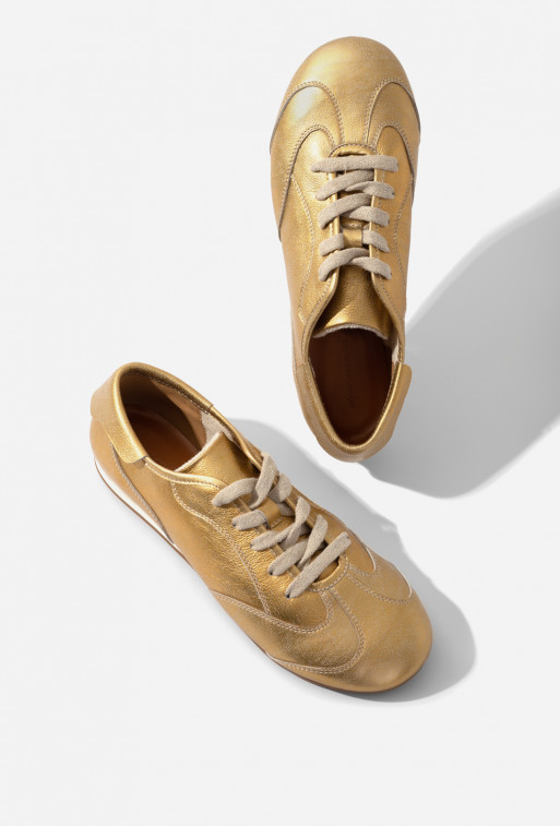 Bowley gold leather sneakers