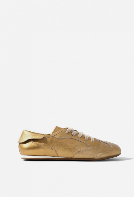 Bowley gold leather sneakers