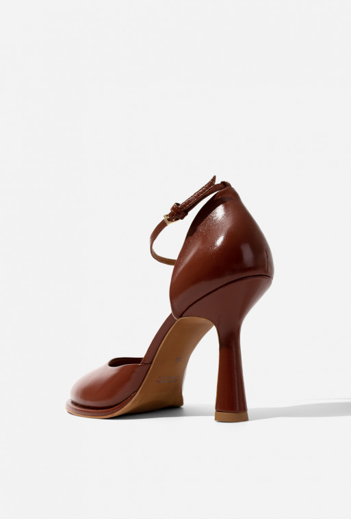 Brown leather Anabel pumps