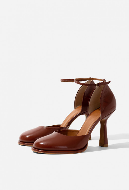 Brown leather Anabel pumps